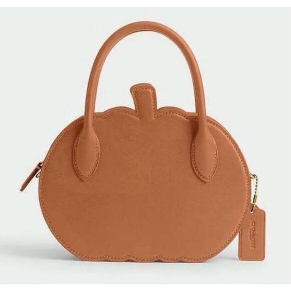 Coach Halloween Collection Pumpkin Bag in Orange Glove Tanned Leather NWT - Picture 1 of 6